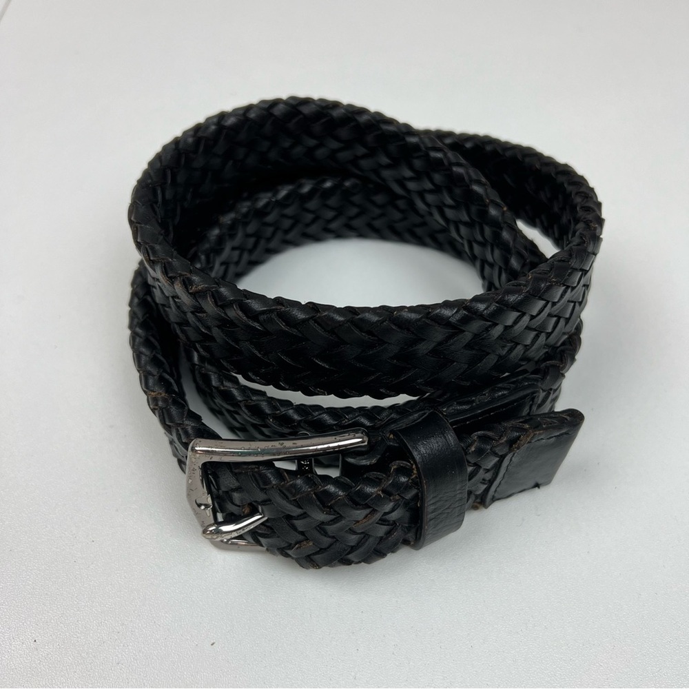 Michael Kors Men’s Genuine Leather Braded Belt in Black Sz M